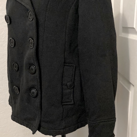 St. John’s Bay Black Pea Coat size L - Picture 2 of 7